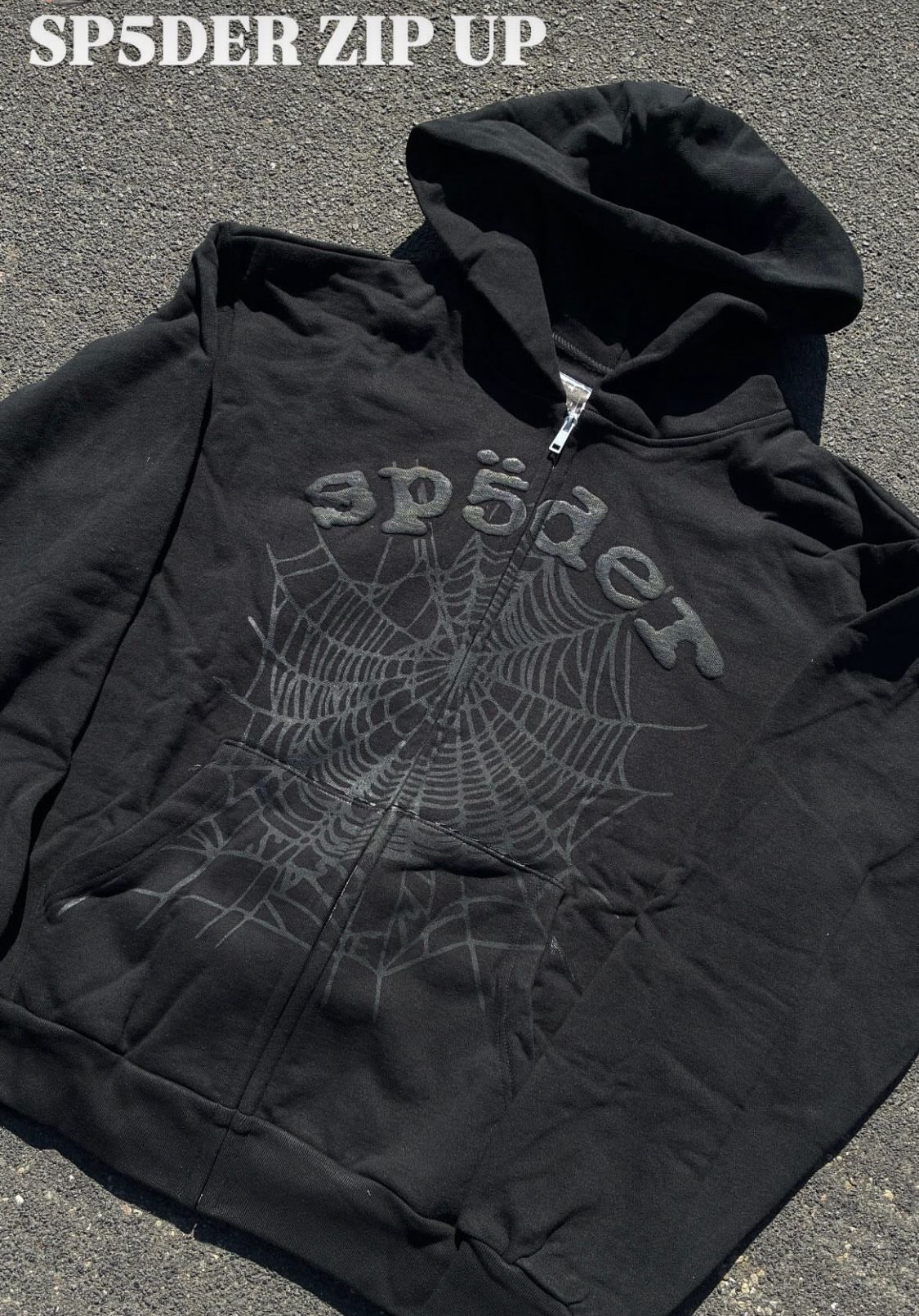 All Black Sp5der Zip