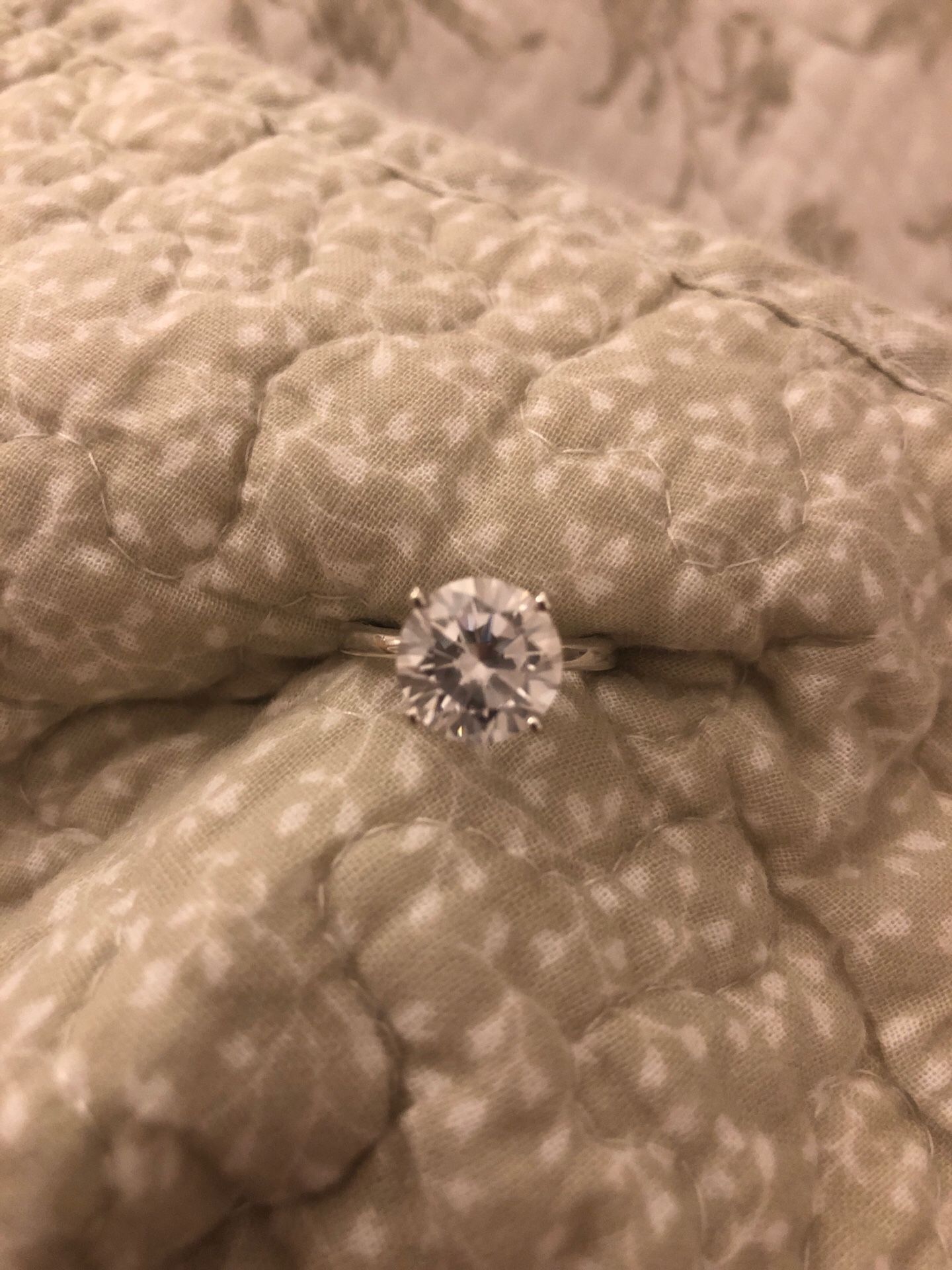 14k White Gold High Quality CZ engagement ring