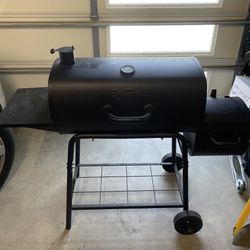 Nexgrill 29 in. Barrel Offset Charcoal Smoker and Grill in Black, Black,