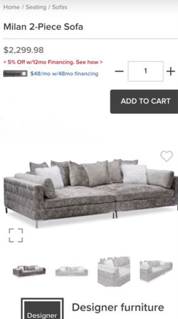 Milan 2 Piece Sectional Sofa – $500 OBO