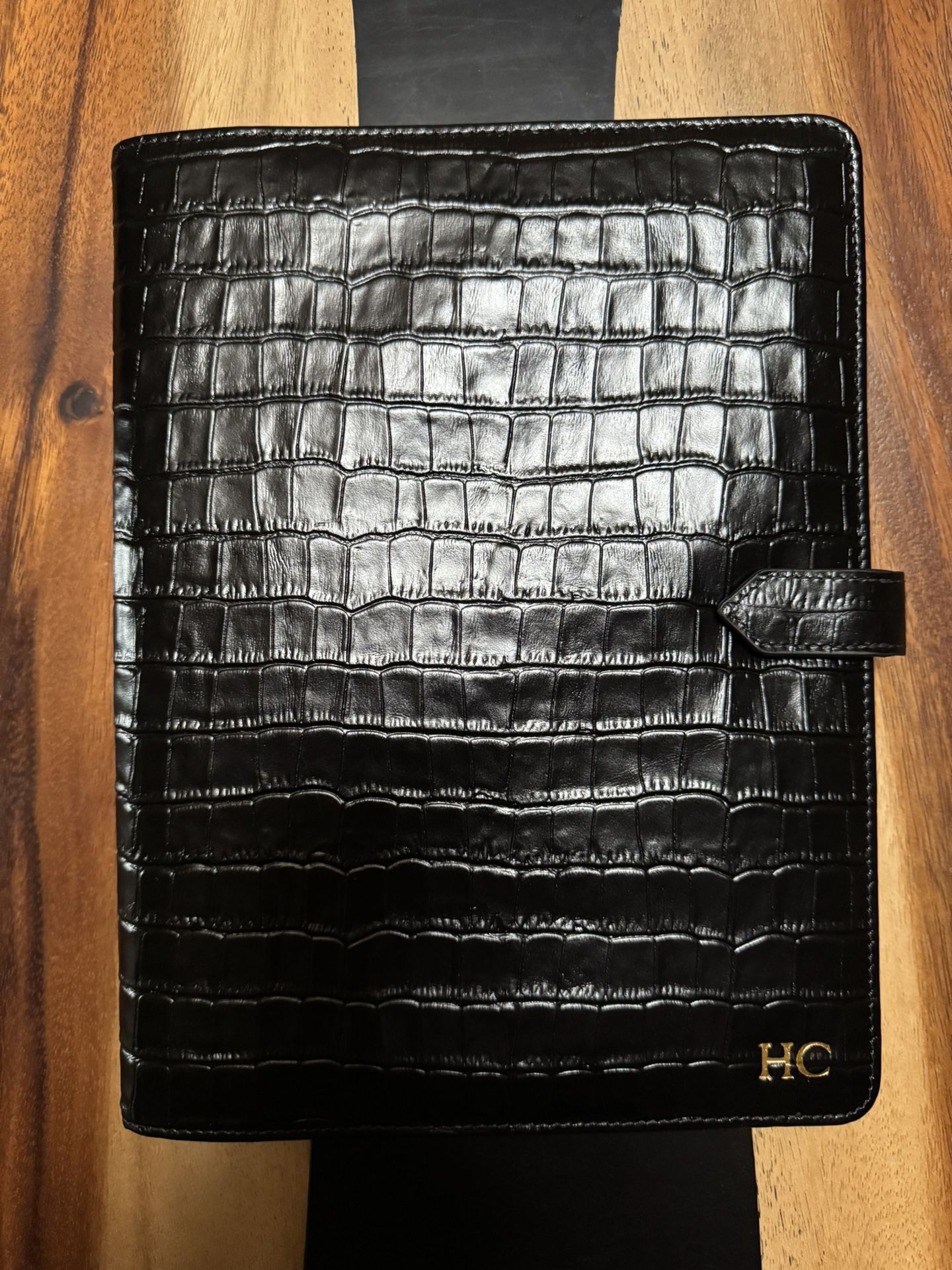 Leatherology Black Crocodile Leather Journal