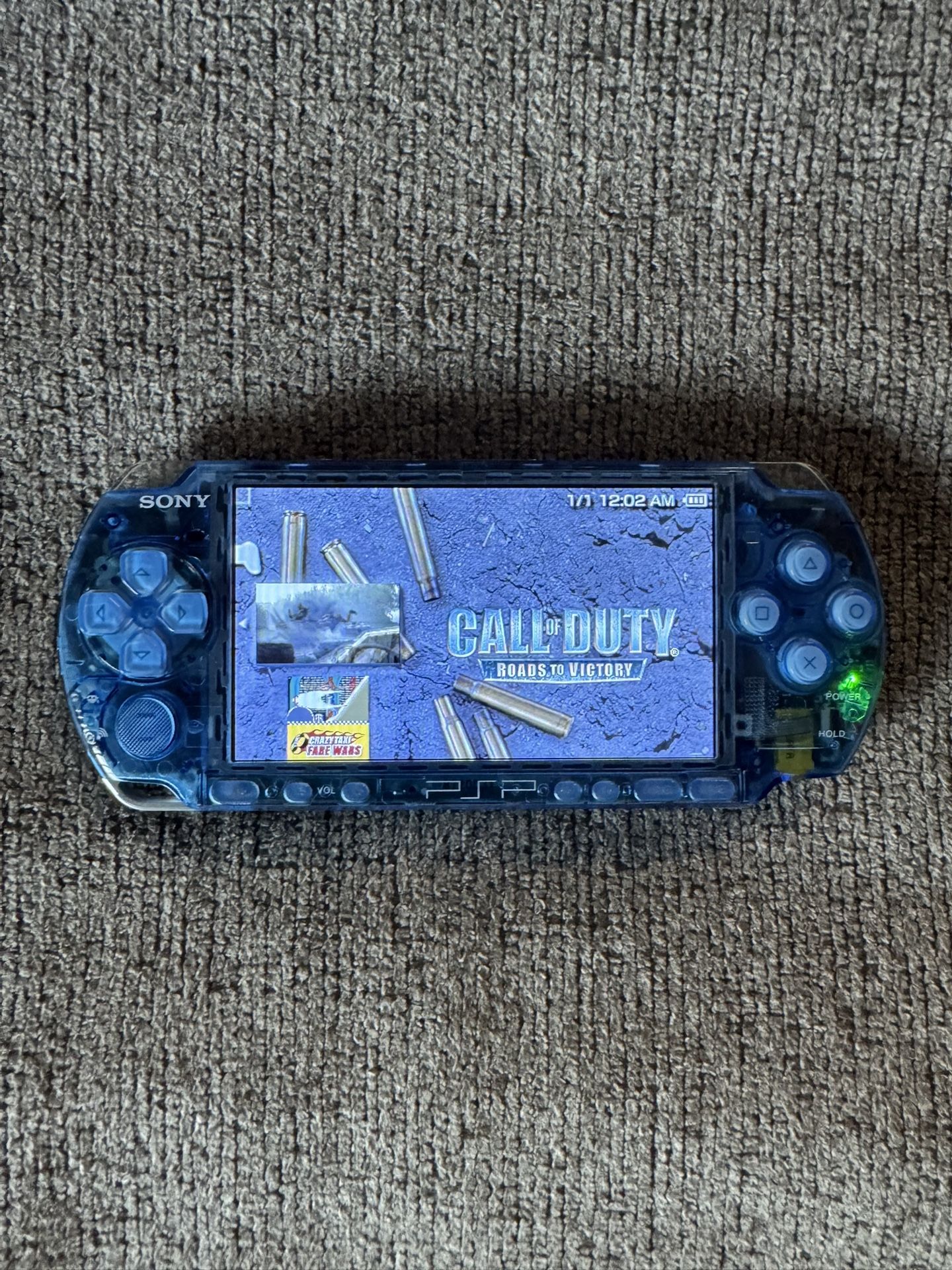 Blue Transparent Custom PSP 3000 With Games 