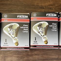 4-Pack Prism 375W Infrared Heat Lamp Bulbs R40 – New in Box
