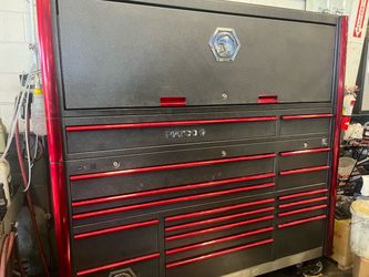 Matco 6s triple bay toolbox with side cart and tools