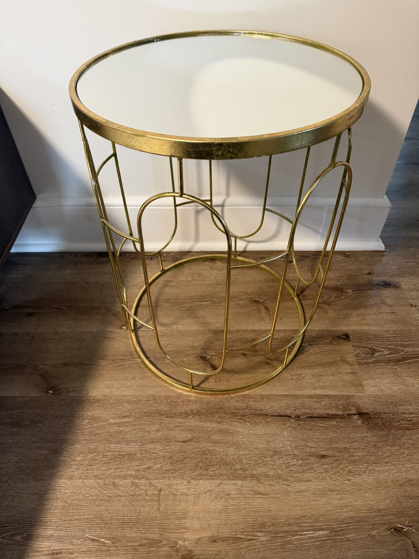 ✨ Gold Metal & Glass Accent Table