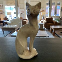 Small White Cat Statue