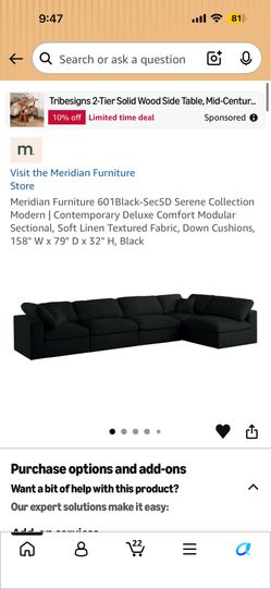 Black Modern Sectional