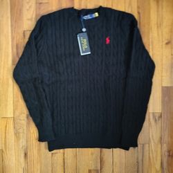 BLACK RALPH LAUREN CABLE KNIT (NEW w/ TAGS $125)