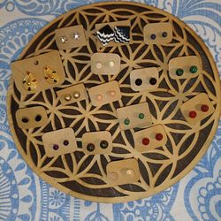 16 Vintage Stud Earrings 3 Pairs for $12 Authentic Stones, Couple 70s 80s 90s