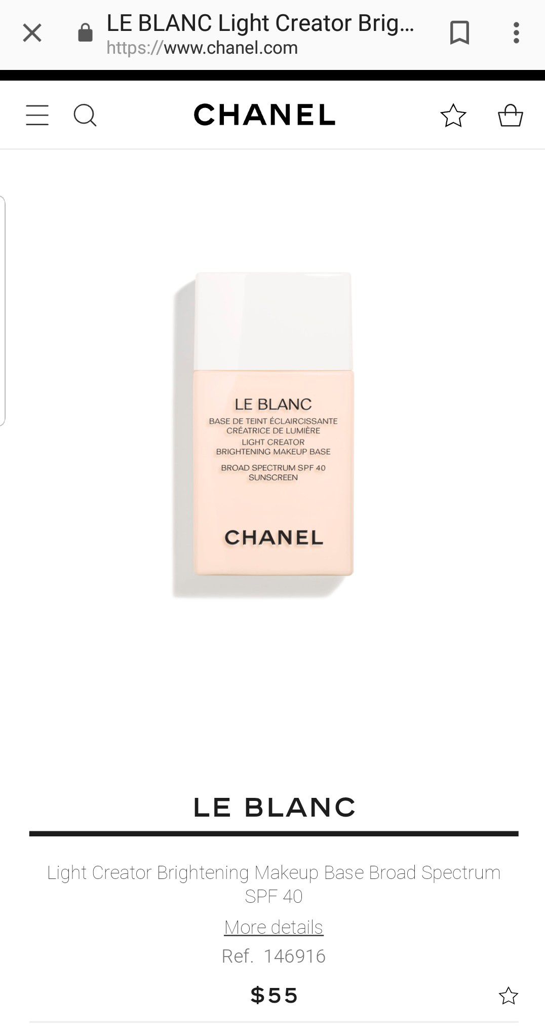 Product info for Le Blanc Brightening Moisturizing Cream TXC by Chanel