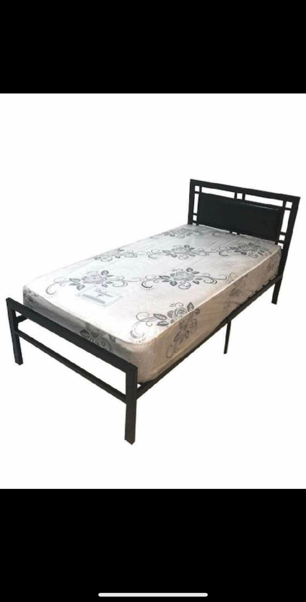 Twin bed frame with mattress (free delivery )