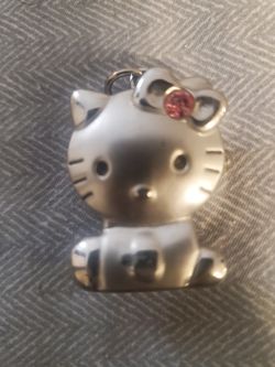 Hello Kitty Pendant Locket With Clock Womens Ladies Necklace