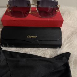 Authentic Cartier Custom Laser Cut Lenses With Stones