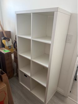 White Finish IKEA KALLAX 8-Cube Shelf Unit- 2x4 Design