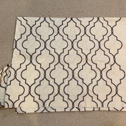 Home Decorating embroidered Fabric tan background with gray embroidery