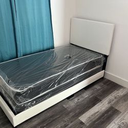 Twin Size Bed Frame New In The Box With Mattress All New Furniture Free Delivery Free Installation 