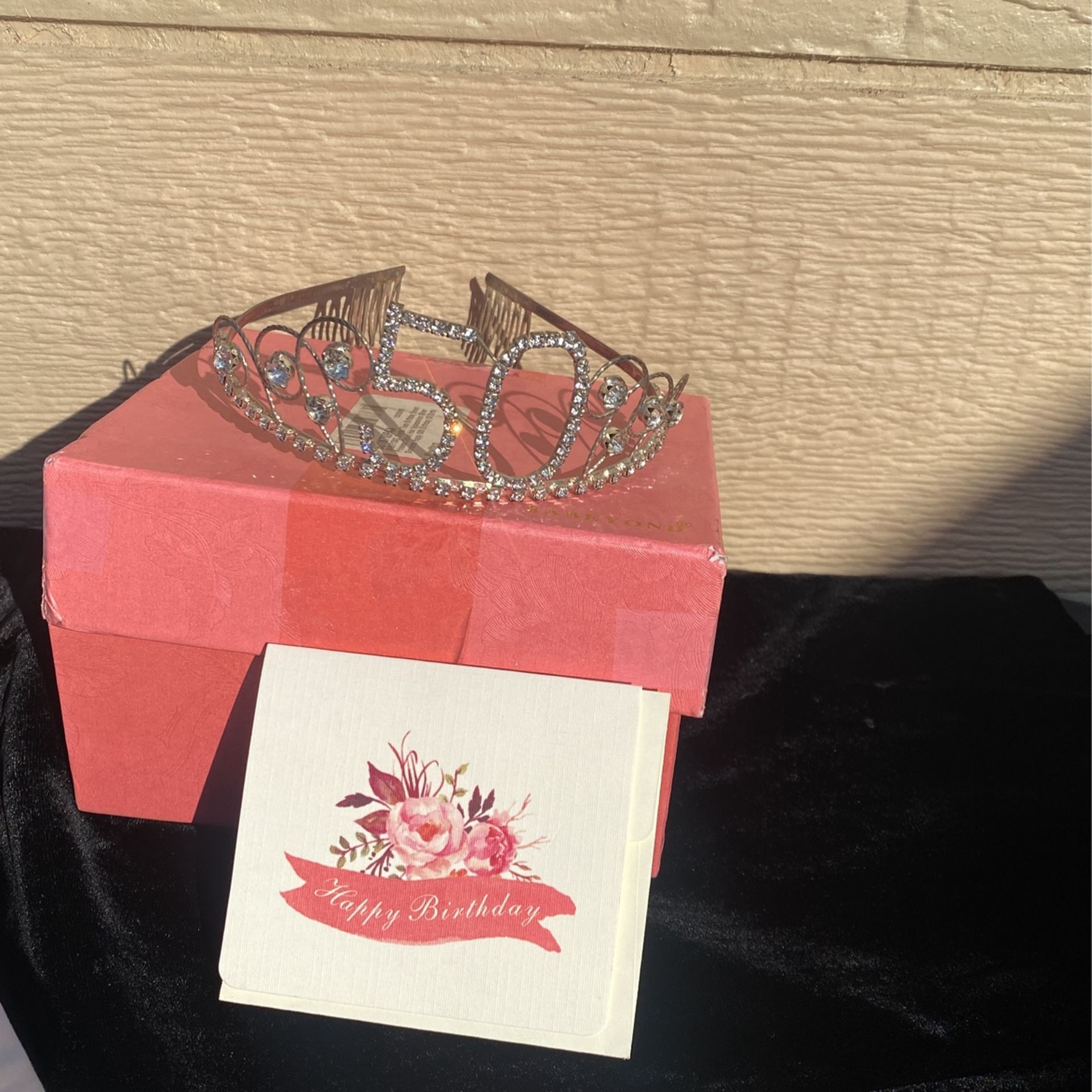 Crystal Tiara 50 Birthday Princess Crown Hair Accessory