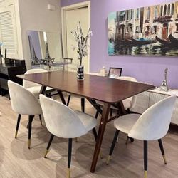 BRAND NEW🔥🔥🔥 Solid Wood Dinning Room Table, 67.3 inch Mid-Century Kitchen Table, Meeting Desk with Farmhouse Style, NO CHAIRS INCLUDED!!!!!