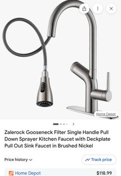 Zalerock Brushed Nickel Pull-Down Kitchen Faucet