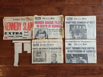 1963 November 22, 23, 24, 25 JFK John F Kennedy Assassination CA Newspaper Lot