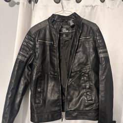 Black Faux Leather Motorcycle Jacket