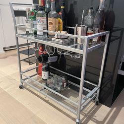 Bar cart - Modern Metal and Glass ($20)