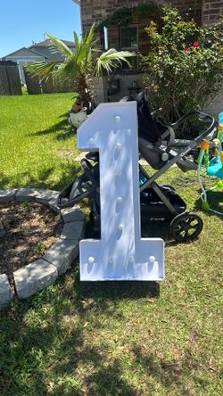 Birthday decor number 1 with lights
