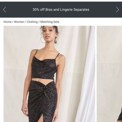 Black Sequin Skirt Set