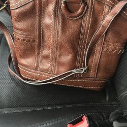 B.o.c  Brown Leather Cross body Satchel 