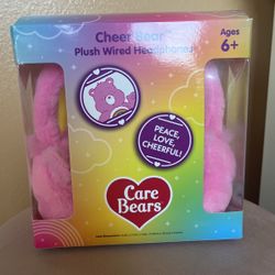 Cheer Bear Plush Wired Headphones New Care Bears New 