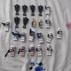 Lot of Used Star Wars Minifigures With Weapons & Accessories 