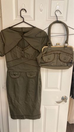 LIVING DEAD SOULS ARMY DRESS WITH ATTACHED JACKET size L and purse set