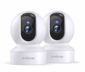 Armorcope 2K HD Pet Camera – 360° Pan/Tilt, MagivPix Night Vision, Motion Tracking (2‑Pack)
