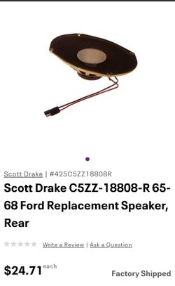 2 Rear Car Speakers 65-68 Ford New