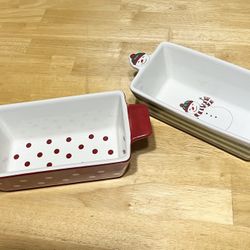 2 Stoneware Mini Loaf Pans