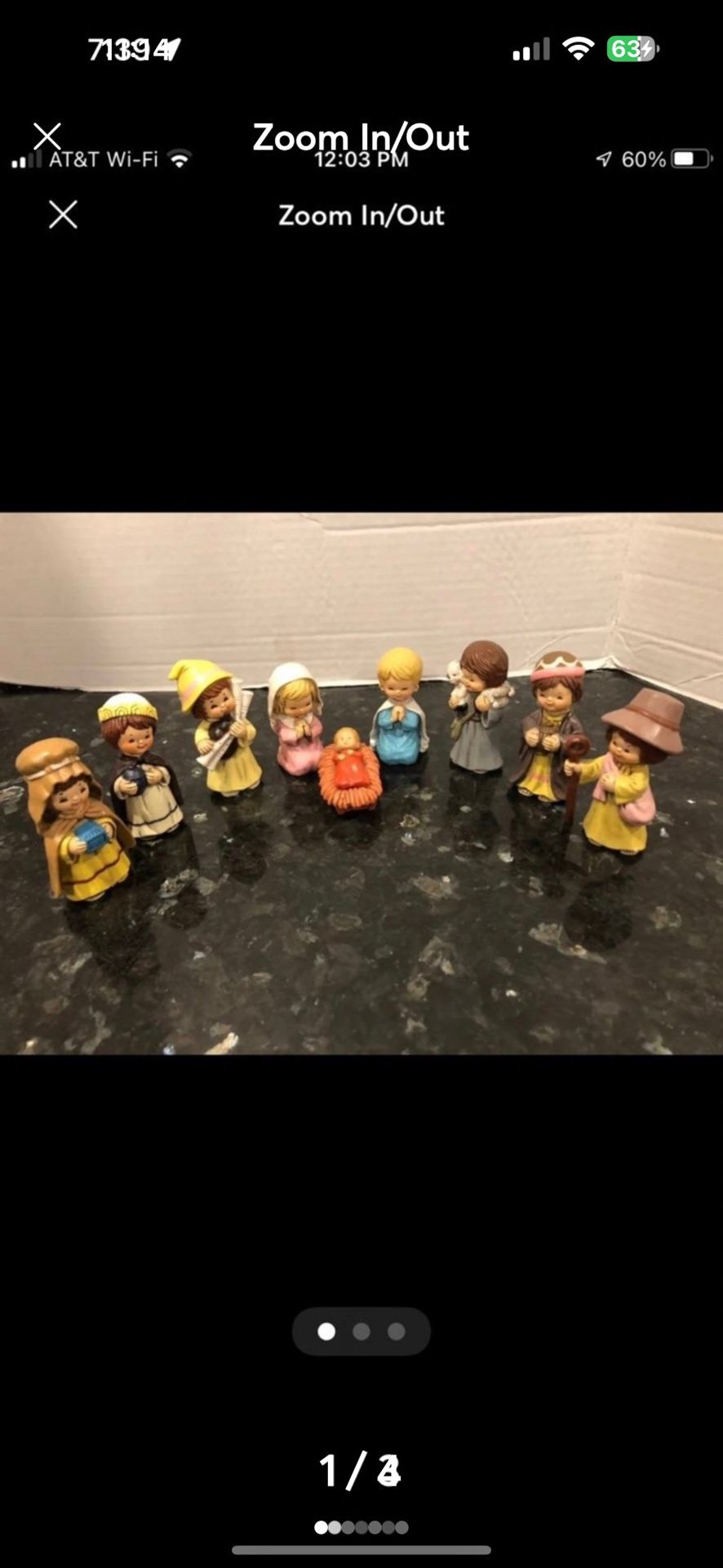 Vintage nine piece ceramic little children nativity set