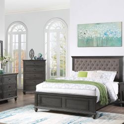💥BLACKFRIDAY DEAL 💥 Brand New Dark Gray 6pc King Size Bedroom Set 