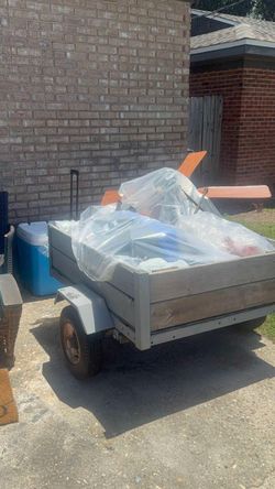 Small Utility Trailer with Wood Sides