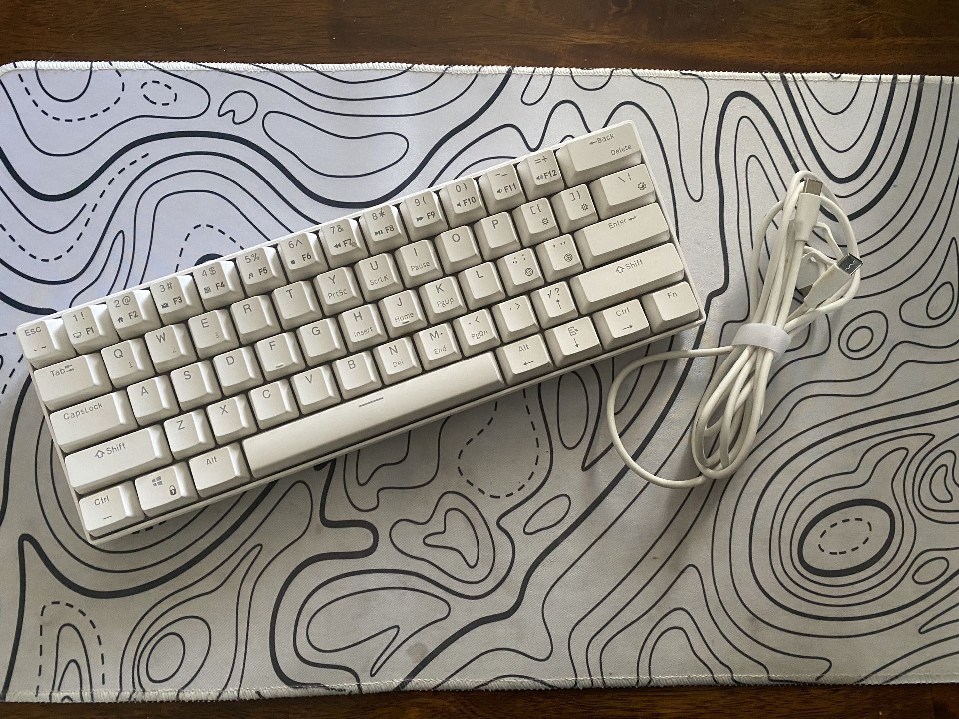 White RK Royal KLUDGE Keyboard And Mouse Pad Combo