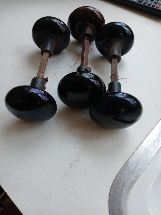 3 Sets of PORCELAIN Door Knobs