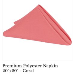 Linen Napkins, 150 Coral, Like New