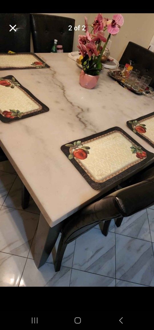 Marble Dining Table With Six Chairs