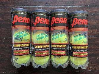 Penn Championship Tennis Balls - Extra Duty Felt Pressurized Tennis Balls, 4 cans, 12 balls.