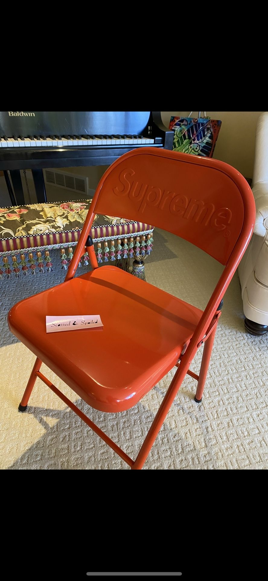 supreme Metal Folding Chair Black Supreme Metal Folding Chair Red