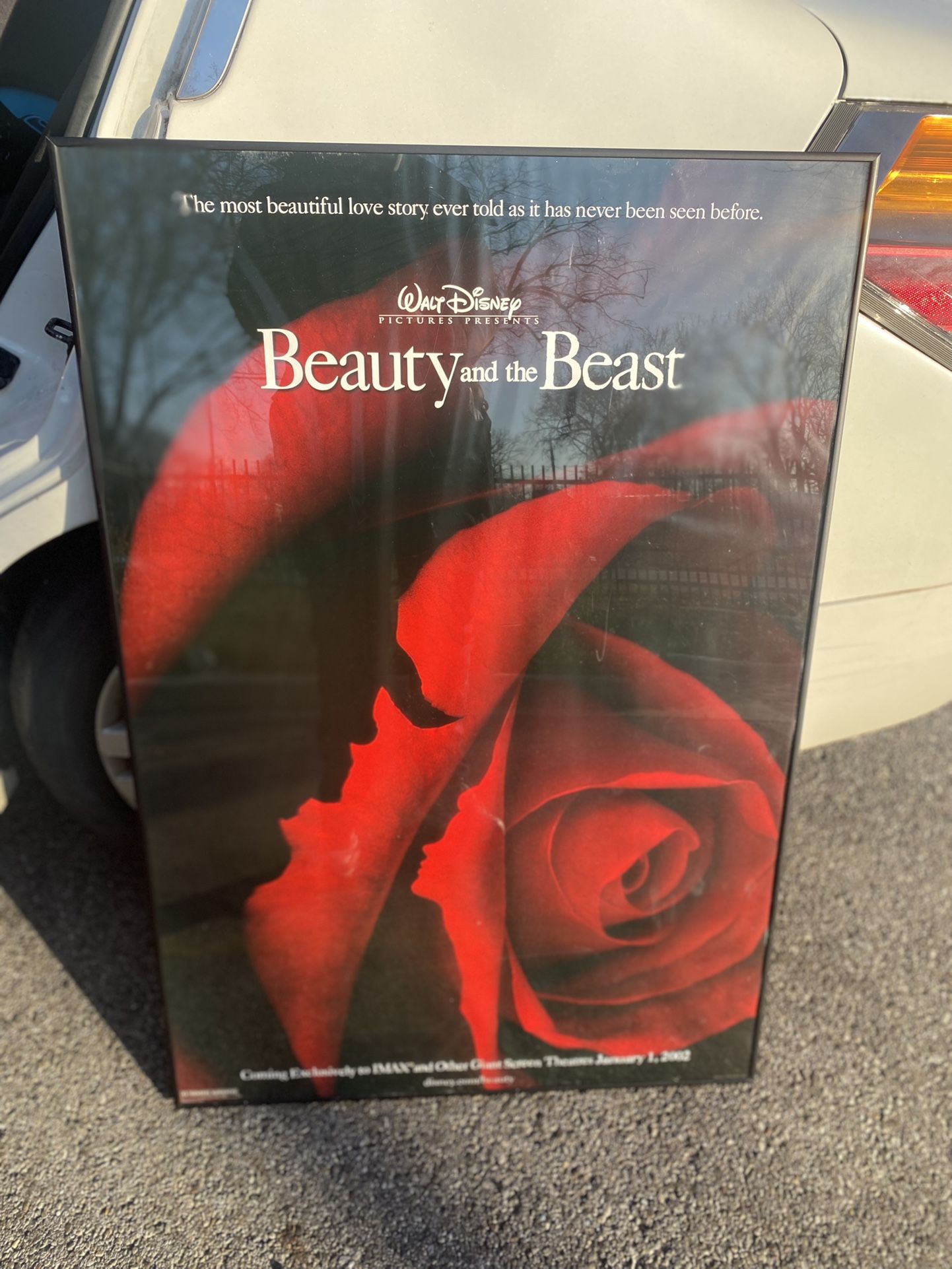FRAMED BEAUTY AND THE BEAST MOVIE POSTER 27x40 DS IMAX VERSION 2002 DISNEY ANIMATION