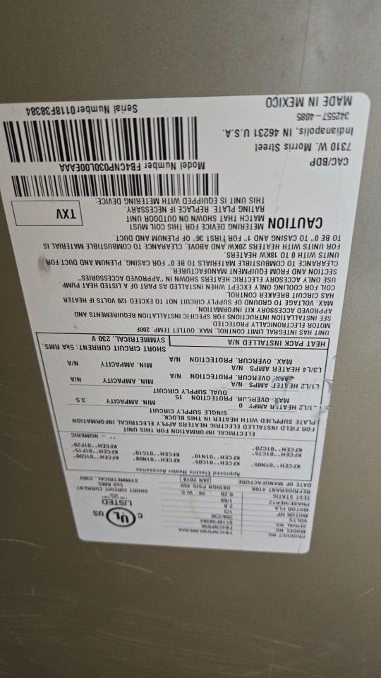 A/C unit ... 3 1/2 ton... $1 500