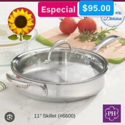 Sarten De 11” Cosina Tus Comidas Favoritas Try Ply $95.00 Especial Acero Inoxidable Princess House Ventas Finales 