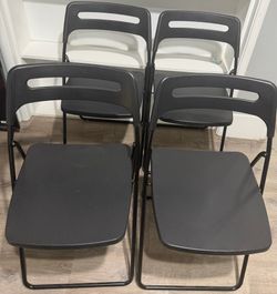 4 Black Folding Chairs