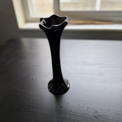 Swung black amethyst Glass Bud Vase