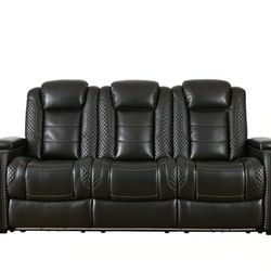 Party Time Midnight Power Reclining Sofa

